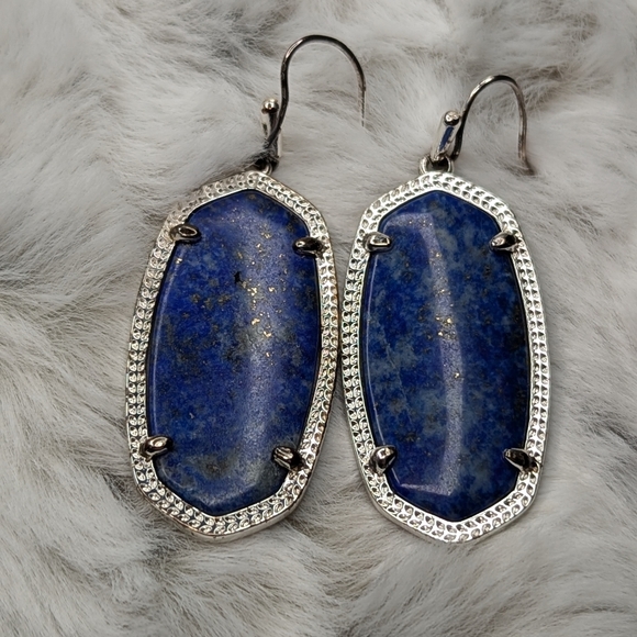 Kendra Scott Elle Lapis Silver Earrings - Picture 2 of 4